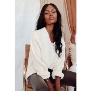 New 12th Tribe Newbury Ivory Ribbed Sweater - OS